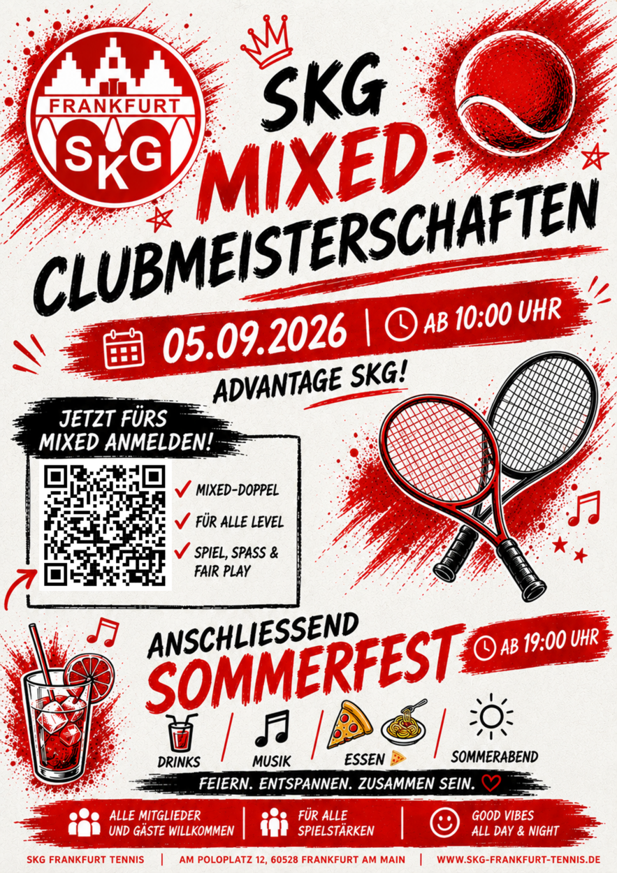 +++ SKG Mixed-Turnier & Sommerfest neu terminiert: 05. September 2026 +++