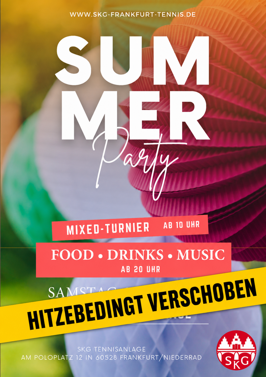 +++ Verschiebung Sommerfest und Mixed-Turnier am kommenden Wochenende +++